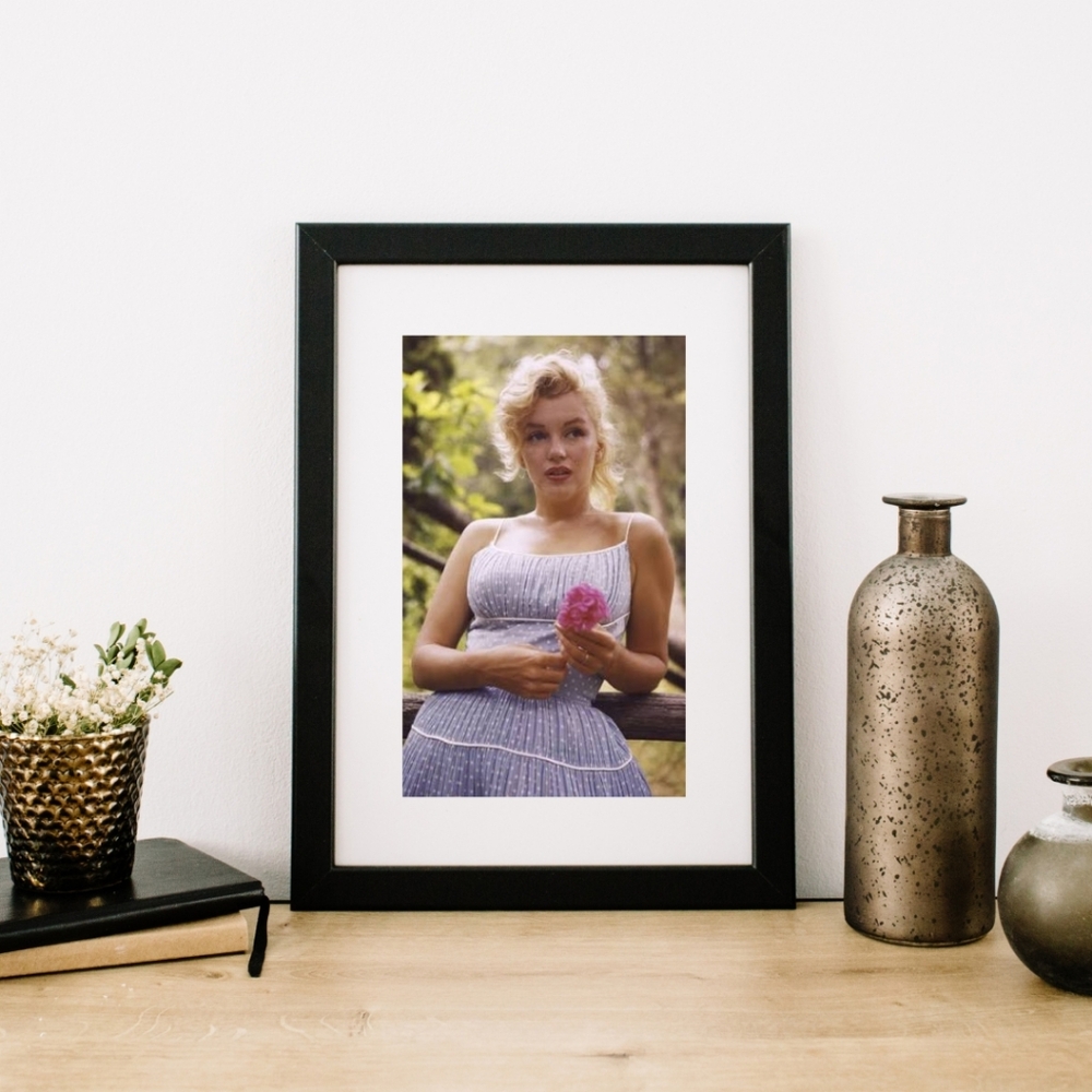 Rare !   Marilyn Monroe Blue Dress VINTAGE Framed Print 11x14 Matted